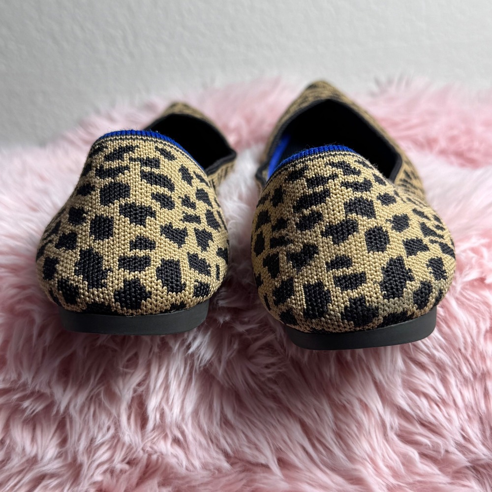 Rothy's The Point Flats Leopard Print Retired Sz 9 Knit Slip On Sustainable EUC - Picture 6 of 8